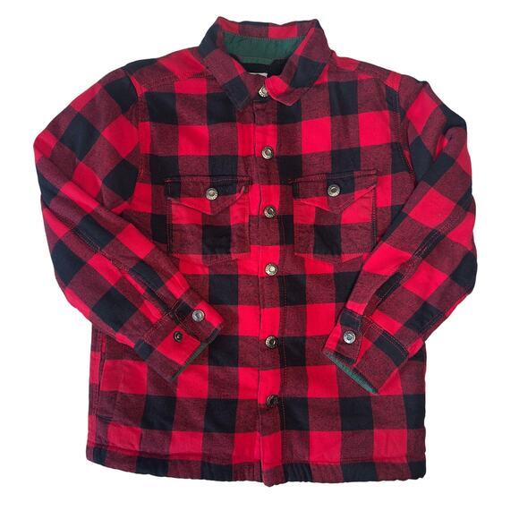 Tommy Bahama Shacket boys Sz 7/8 – flannel  Shirt‎ Jacket  Sherpa Lined Holiday - Picture 1 of 8